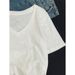 High-end White T-shirt Women's Spring Summer V-neck Bamboo Cotton Short-sleeved Thin Casual Inner Bottoming Shirt Korean Version Top_ecoleips.com