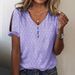 Women's Casual V-Neck T-Shirt Short Sleeve Printed Breathable Polyester Blend Geometric Pattern Comfort Fit for Everyday Wear_ecoleips.com