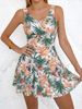 2026 Tropical Print One Piece Swim Dress Women Tummy Control Skirt Swimsuit Floral Leaf Print Conservative Bathing Suit Beachwea_ecoleips.com