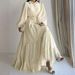 Women's Clothing Ladies Middle Eastern Muslim New Lace Lapel Robe Fashionable And Elegant Dress_ecoleips.com