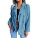 Fashionable Women's European And American Loose-fitting Blazer, Black 2025 Casual Corduroy Small Suit, New Blue Cotton_ecoleips.com