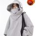 Aria Basics European American Style Hooded Sweatshirt For Women, Autumn 2025 New Loose And Lazy Thickened Fleece Warm Top Jacket_ecoleips.com