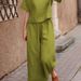 plus Size Casual Sportswear Set Loose Fitting Short Sleeved Solid Color Fashion For Spring And Autumn_ecoleips.com