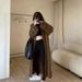 Oversized Longline Knit Cardigan | Thick & Cozy V-Neck Open Front Sweater For Women In Cream/Charcoal/Taupe_ecoleips.com