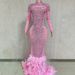 Women's Luxury Rhinestone Mesh Stitching Feather Floor-length Dress Party Dress Stage Performance Clothing_ecoleips.com
