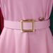 K New Round Neck Long Sleeved High Waisted A-line Dress Elegant Party Solid Color Dress_ecoleips.com
