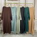 Verve New Fashion Satin Long Sleeve Dress With Muslim Cardigan Set 1_ecoleips.com