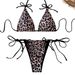 foreign Trade Swimwear 2026 New European And American Leopard Print Lace-up Sexy Bikini Swimsuit For Women_ecoleips.com