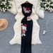 Women's Retro Cheongsam Summer Dress Chinese Style Elegant Design Heavy Embroidery Waist Cinching Sleeveless Lace Dress_ecoleips.com