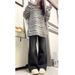Black And Gray Non-tight Jeans Women, New Plus-size High-waisted, Hip-covering, Drapey, Slightly Flared Wide-leg Pants_ecoleips.com