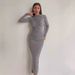 Women's Slim Fit High End Solid Color Long Dress Spring Autumn European American Style Temperament Bodycon Slit Dress_ecoleips.com
