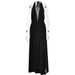 Elegant Halter Neck Silk Dress – Backless V-Neck Slit Maxi Dress For Evening & Special Occasions_ecoleips.com