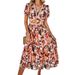 DiYun Cross-Border Women's 2024 Spring/Summer Foreign Trade Casual Vacation Printed High-Waisted Dress_ecoleips.com