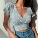 1pcs Summer Women Retro Floral Print T-Shirt Lady Short-Sleeved V-Neck T Shirt Female Sexy Slim Fit Tee Girls Fashion Tops_ecoleips.com