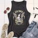 Women's Clothing Eagle And Letter Printed Round Neck Vest Casual Sleeveless Tops_ecoleips.com