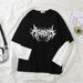 Women Atrocity Print Graphic Fake Two Long Sleeved T-shirts Fashion Gothic Retro Casual Loose Fake Two Long Sleeved T Shirt_ecoleips.com
