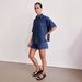 Retro Casual Loose Pocket Short Sleeved Shirt Shorts Denim Two Piece Suit_ecoleips.com