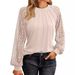 2026 New Cross-Border European And American Women's Fashion Long Sleeve Lace Top Casual Autumn Knitted Shirt_ecoleips.com