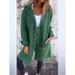 Autumn-Winter Women's Solid Color Lapel Pocket Cardigan Single-Breasted Midi Length Coat_ecoleips.com
