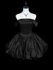 Blue off the Shoulder Satin Dress Puffy Short Princess Style for Women Suitable for Birthday Parties And Coming of Age Ceremonies_ecoleips.com