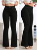 Women's Stretch Slim Fit Flared Pants High Waist Slightly Bootcut Hip Lifting New Style_ecoleips.com