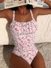 Aria Basics Women's High-waisted Swimsuit, New European American Style, Printed, Fresh And Simple, One-piece Foreign Trade Swimwear,_ecoleips.com