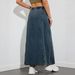 Women's Elastic Waist Drawstring Full Skirt Denim Skirt Design Oriented Source_ecoleips.com