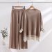 European And American Cross-border Knitted Two-piece Set For Women, Slimming Wide-leg Pants, Tight-fitting Long-sleeve_ecoleips.com