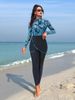 Aria Basics 2025 New Model Women's Conservative Swimwear Foreign Trade, Long Sleeve Pants, Sun Protection Swimsuit Surfing, For_ecoleips.com