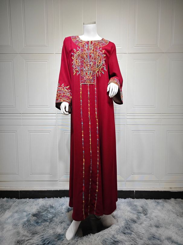 Women's Clothing Middle East Robe Clothing Arab Robe Embroidered Dress_ecoleips.com