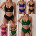 Elegant High-Waist Bikini Set - Soft Nylon Blend, Adjustable Ties & Removable Padding For Women's Swimwear_ecoleips.com