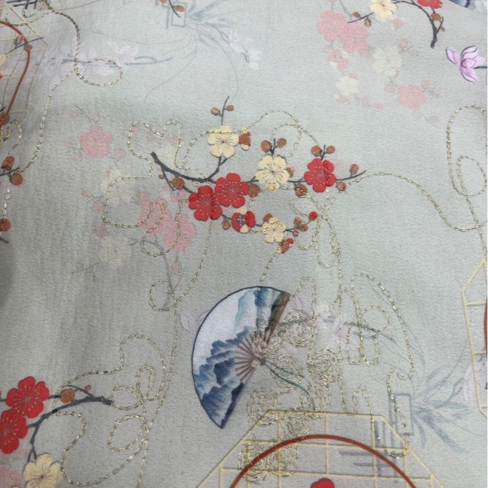 girl 2024 New Handmade Cotton Padded Jacket Fan Cheongsam Hanfu Gold-Clasp Bag Fabric_ecoleips.com