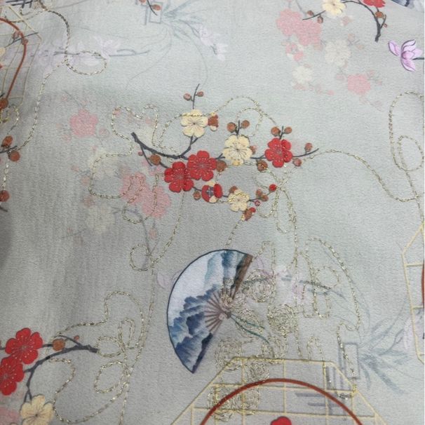 girl 2024 New Handmade Cotton Padded Jacket Fan Cheongsam Hanfu Gold-Clasp Bag Fabric_ecoleips.com