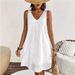 2026 Spring And Summer New Vacation Elegant Dress Sleeveless Solid Color Skirt_ecoleips.com