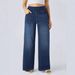 Women's Clothing Slim Fit Stretch Denim Jeans Classic Blue Long Pants Casual Wear_ecoleips.com