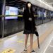 Spring And Autumn New Women's High-End Suit French Polka Dot Strap Little Black Dress_ecoleips.com
