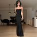 Spring New Arrival Women's Strapless Long Dress Backless Tie Waist European American Style Sexy Dress for Women_ecoleips.com