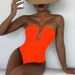 Women's Sexy Halter Neck One-Piece Swimsuit - Solid Color Beach Bathing Suit_ecoleips.com