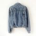 Women's Slim Fit Studded Denim Jacket Dark Blue Pearl Detail Vintage Style Loose Top For Spring/Autumn_ecoleips.com