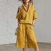 Women's Summer Two Piece Set Short Sleeve Shirt And Loose Pants Cross Border Style Bestseller 2026_ecoleips.com