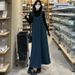 Autumn New Korean Fashion Striped Strap Black Sweater 2-Piece Set Maternity Dress_ecoleips.com