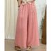 Suitable For All Seasons Artistic Embroidered Ramie Wide-Leg 2025 Summer New Elastic Waist Plus Size Slimming Double-Layer Casual Pants For Women_ecoleips.com