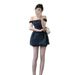 French Style High-End Dark Gray Off-Shoulder For Women, New Summer Design, Elegant Slim Waist Short Dress_ecoleips.com