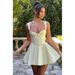 2025 Spring New Sleeveless Lace Splicing Spice Slip Dress Slim Backless Ballet Pompadour Dress V-neck High-waisted Mini Dress_ecoleips.com
