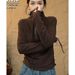 American-Style European-Made Women's Top With Zipper, Half-High Collar, Long Sleeves; Perfect For Autumn/Winter Warm,_ecoleips.com