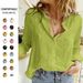 Verve 2025 Spring And Autumn Casual Loose Long Sleeve Linen Shirt Plus Size Women's Clothing_ecoleips.com