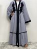 High Quality Simple Elegant Turkey Black Embroidered Abaya Kaftan Muslim Dresses Women Kimono Dress Dubai Middle East Nida Robe_ecoleips.com