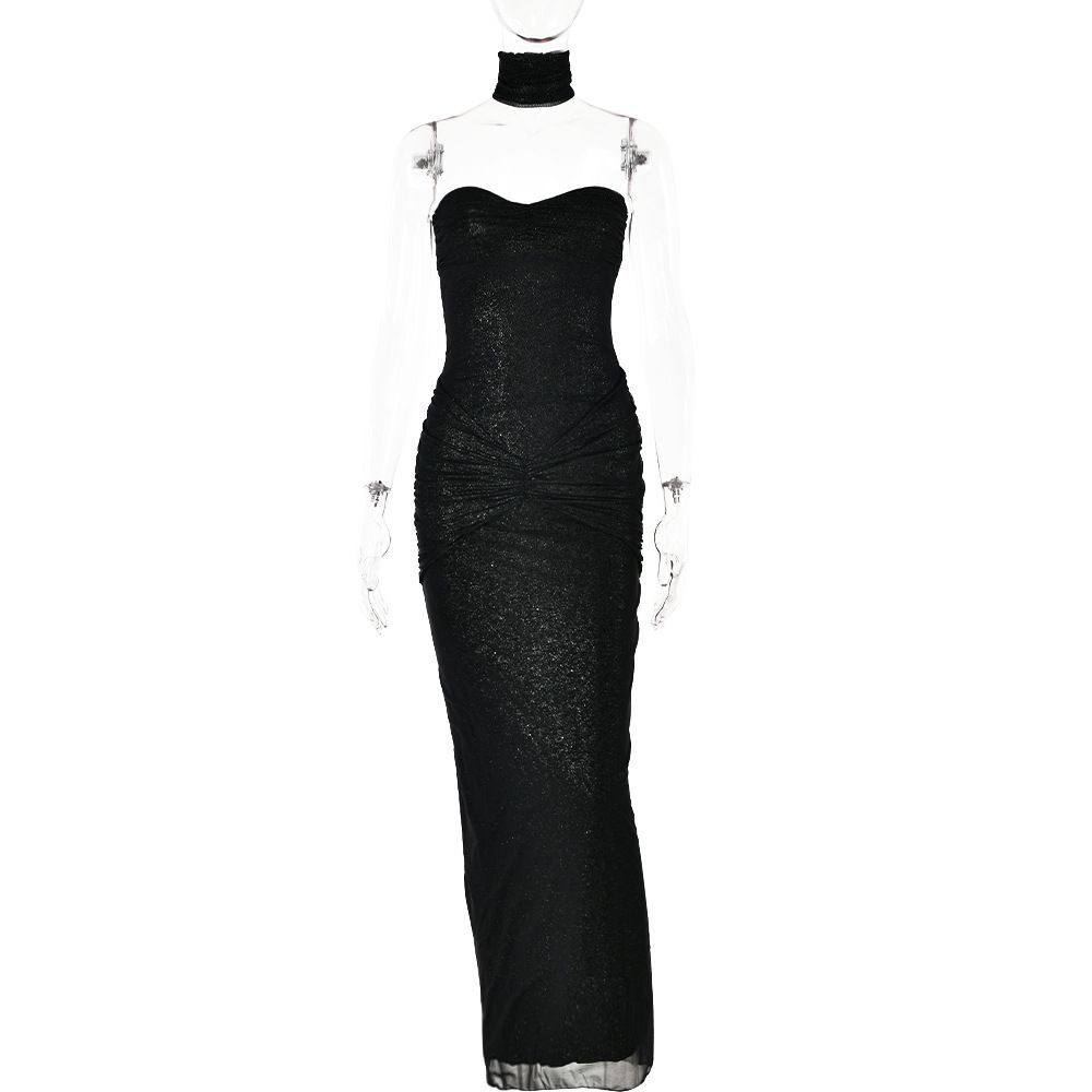 Women's Clothing Sexy Fashion High End Slim Fit Tube Top Backless Splicing Fishtail Dress Long Skirt_ecoleips.com