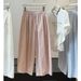 Korean Style Wide Leg Pants for Women Elastic High Waist Loose Fit Slimming Eight Point Casual Summer Style Petite_ecoleips.com