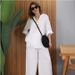 Summer Outfit Set – Linen-Blend Top & Wide-Leg Pants For Women_ecoleips.com